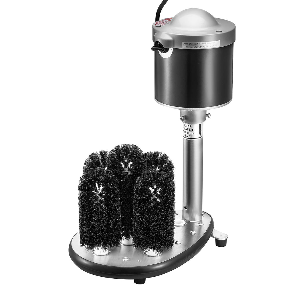 Cleaning brush machine with three black brushes on a white background